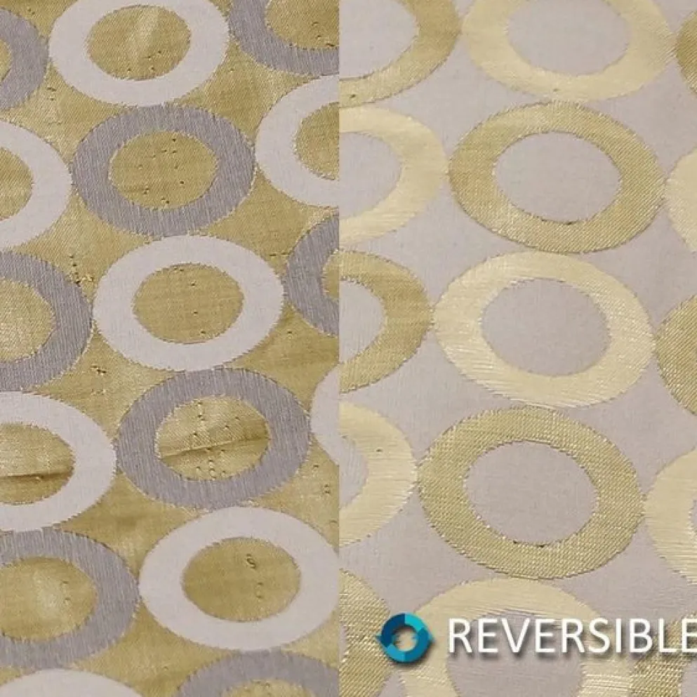 Mosaic Jacquard (Reversible) Table Napkin in Ivory and Gold