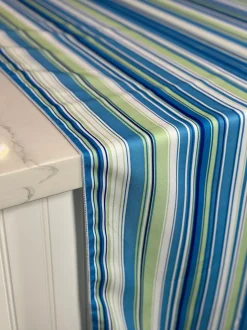 Multi-Color Stripe Table Linen in Azure