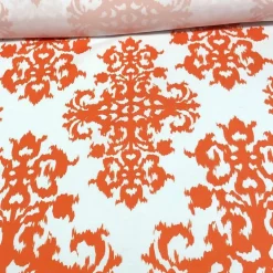 Newport Print (Dupioni) Table Linen in Orange