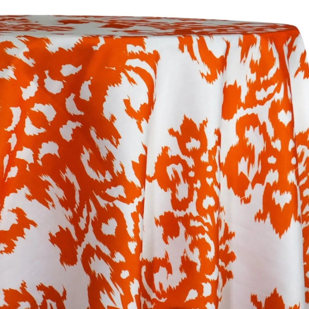 Newport Print (Dupioni) Table Linen in Orange