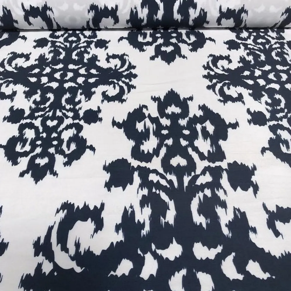 Newport Print (Dupioni) Table Napkin in Navy