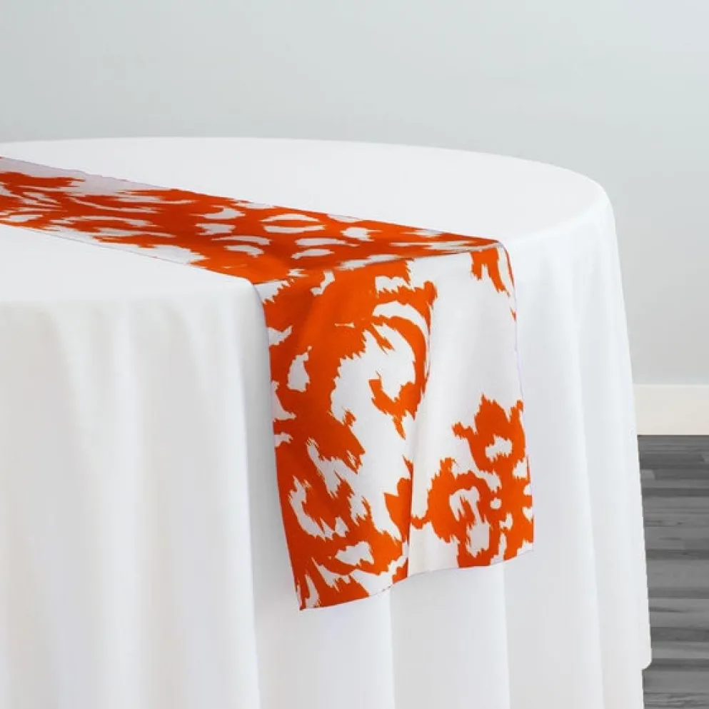 Newport Print (Dupioni) Table Runner in Orange