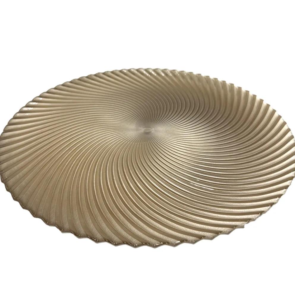 Omni Swirl - Glass Charger Plate in Champagne (Item # 0347)