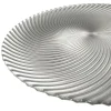 Omni Swirl - Glass Charger Plate in Silver (Item # 0347)
