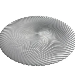 Omni Swirl - Glass Charger Plate in Silver (Item # 0347)