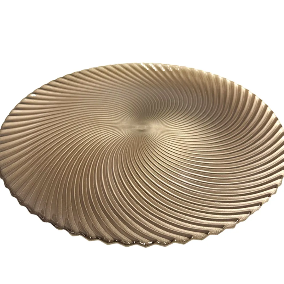 Omni Swirl - Glass Charger Plate in Bronze (Item # 0347)