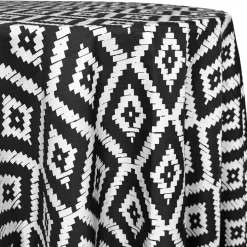 Onyx (Poly Print) Table Linen in Black / White