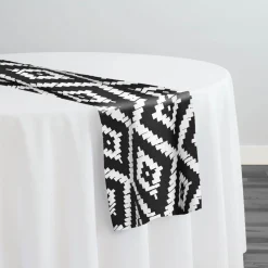 Onyx (Poly Print) Table Runner in Black / White