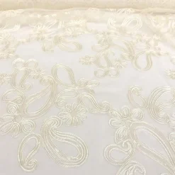 Paisley Floret Sequins Table Runner in Ivory