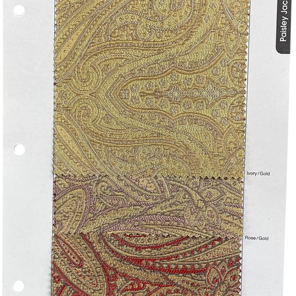 Paisley Jacquard Table Runner in Rose Gold