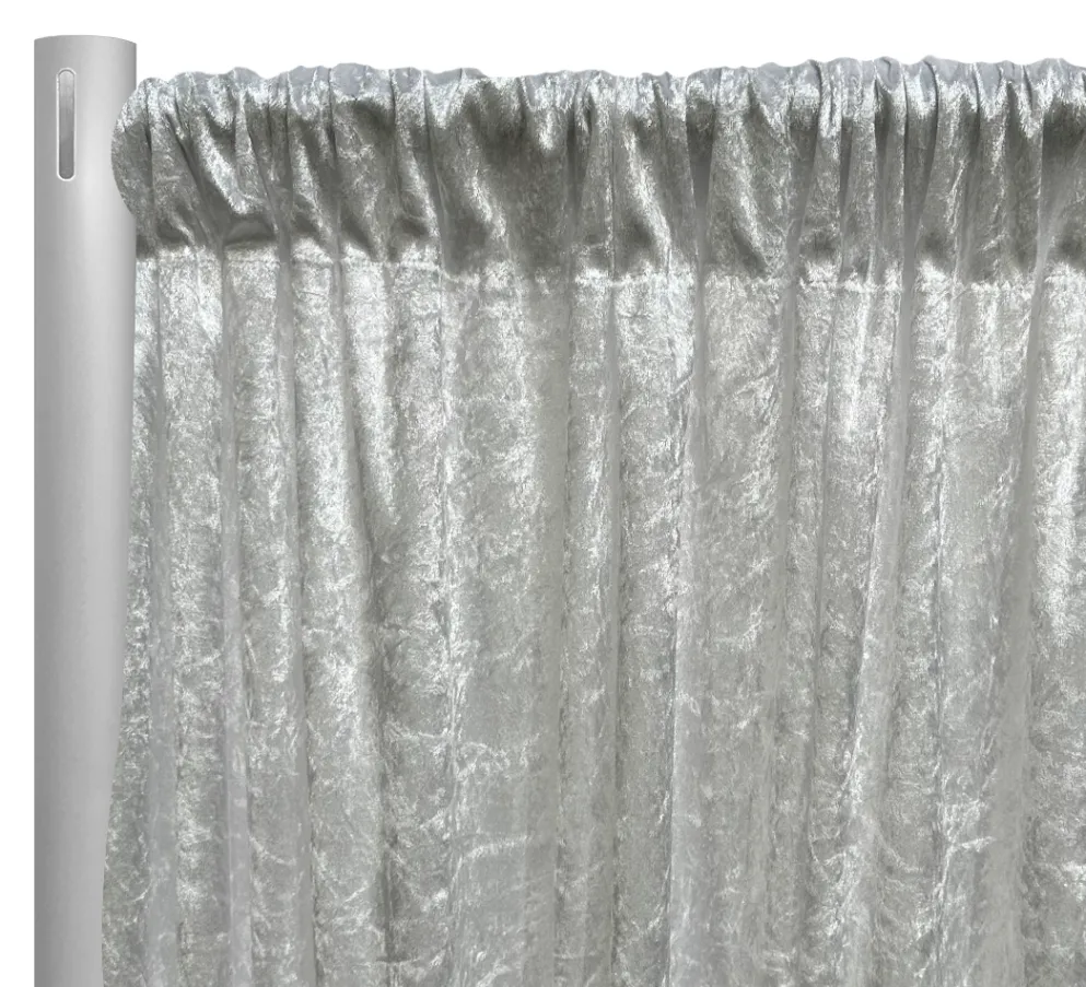 Panne (Crush) Velvet Drapery Panel in White