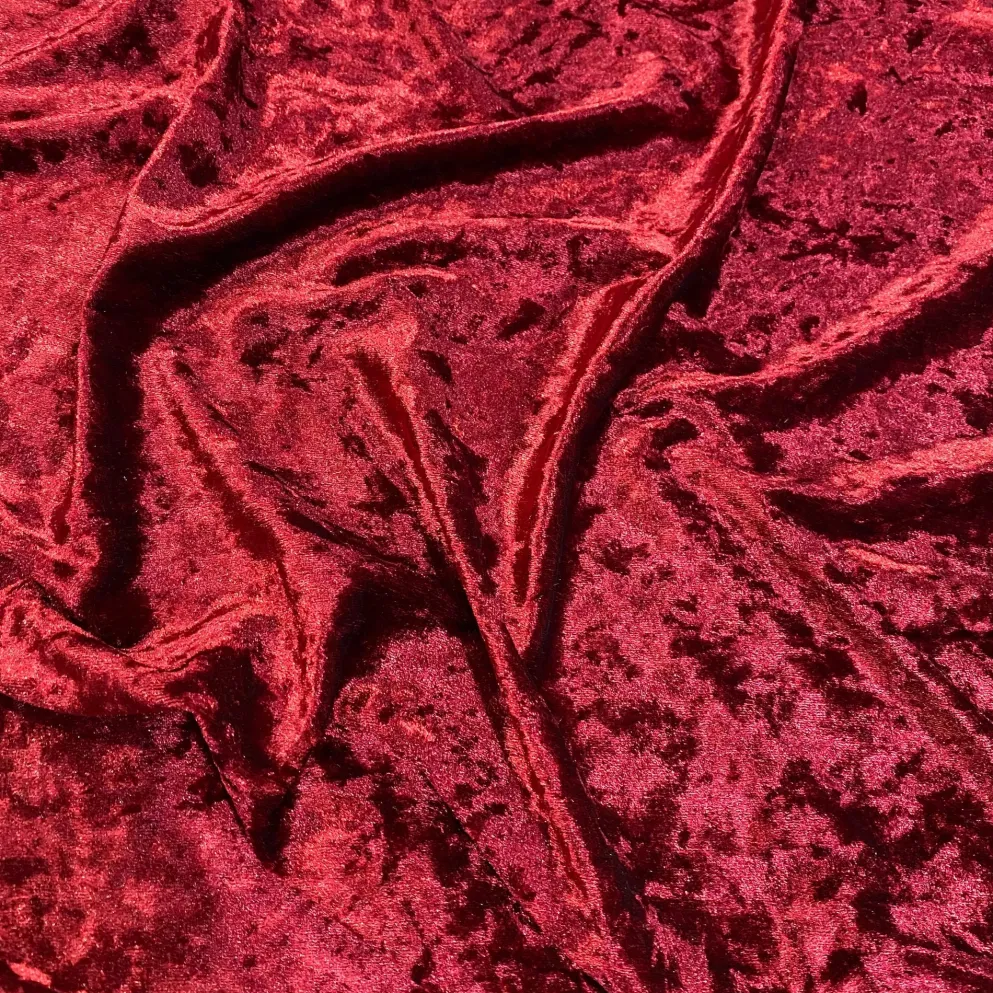 Panne (Crush) Velvet Drapery Panel in Burgundy