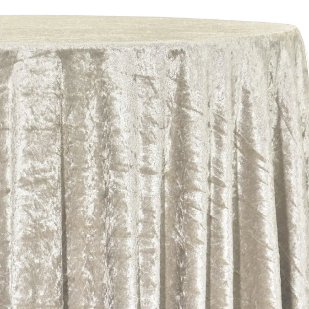 Panne (Crush) Velvet Table Linen in Ivory