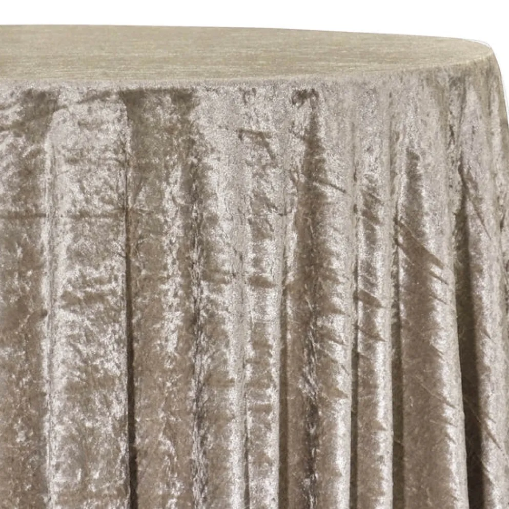 Panne (Crush) Velvet Table Linen in Taupe