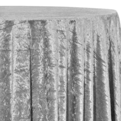 Panne (Crush) Velvet Table Linen in Silver