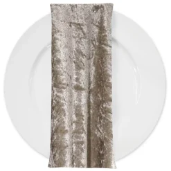Panne (Crush) Velvet Table Napkin in Taupe