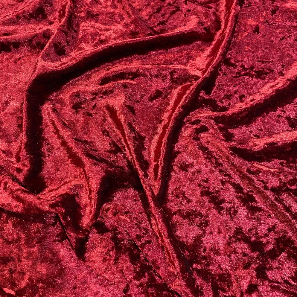Panne (Crush) Velvet Table Runner in Burgundy