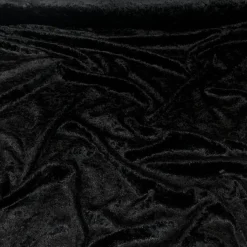 Panne (Crush) Velvet Table Runner in Black