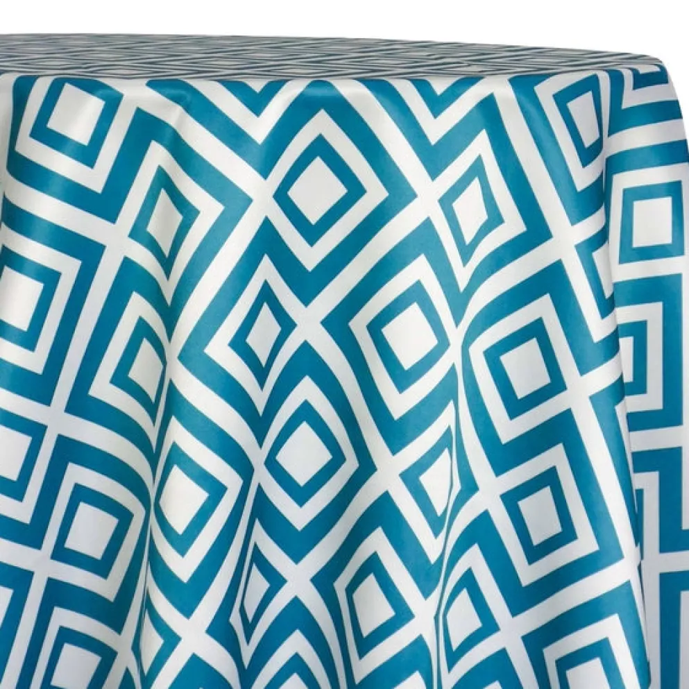 Paragon Print (Lamour) Table Linen in Teal
