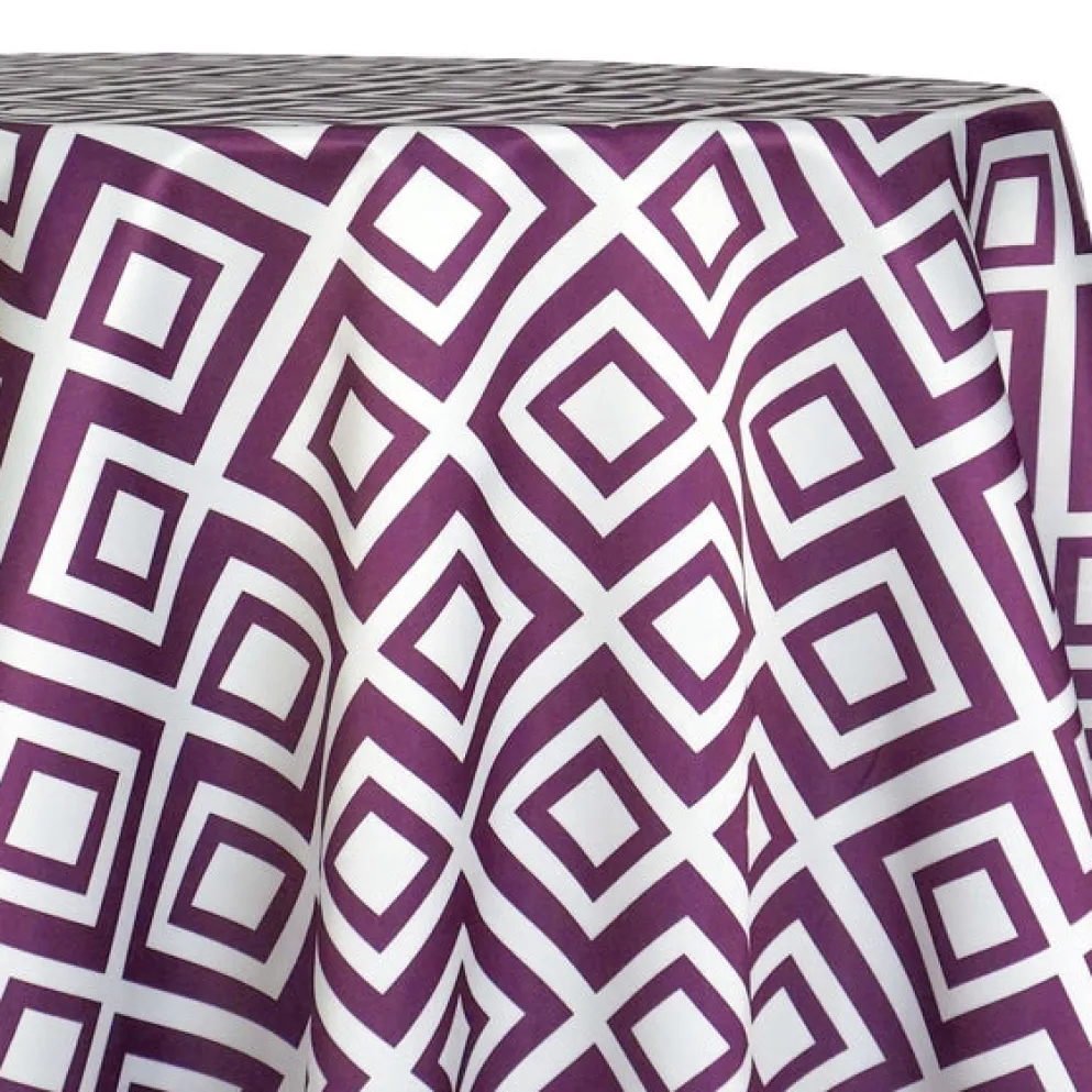 Paragon Print (Lamour) Table Linen in Plum