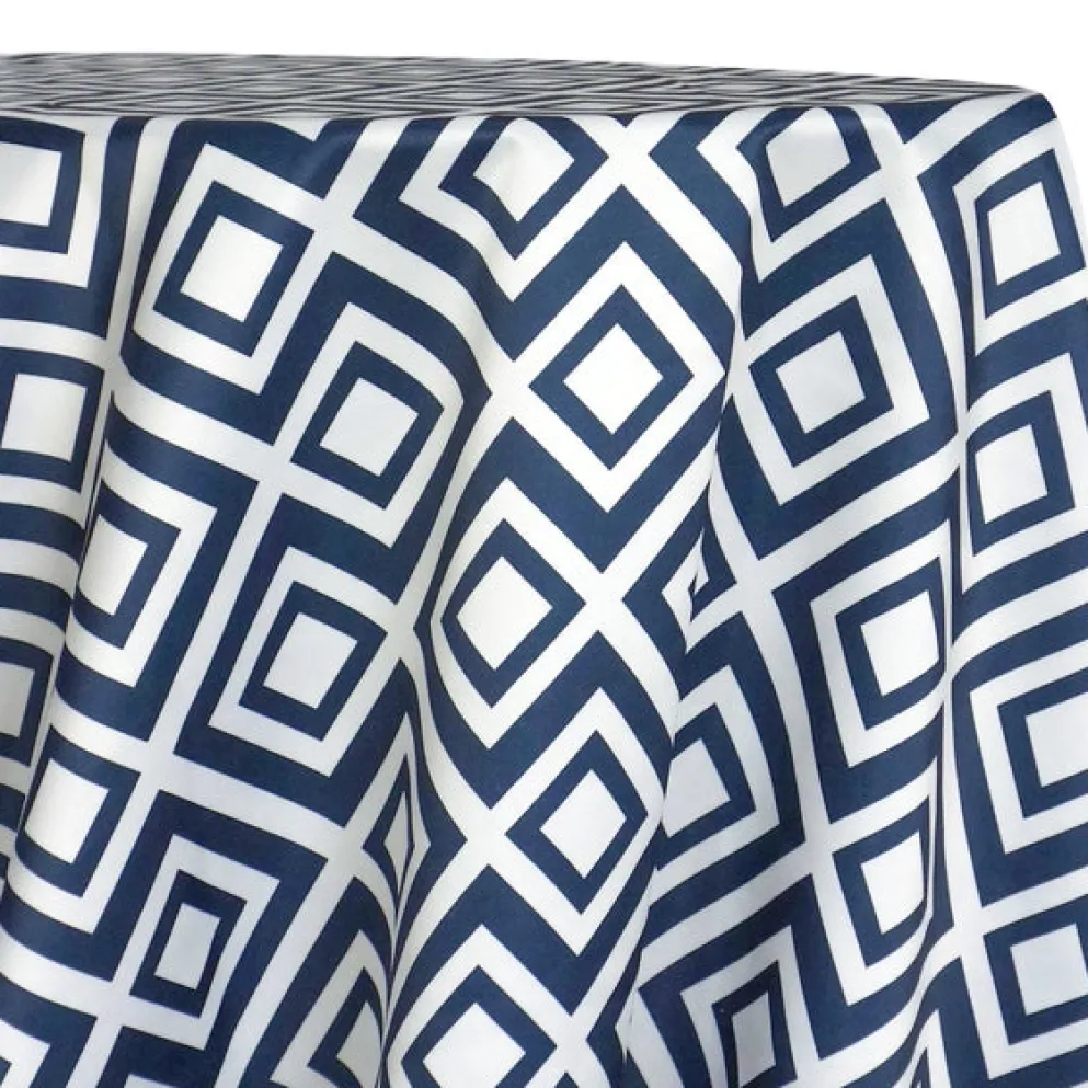 Paragon Print (Lamour) Table Linen in Navy