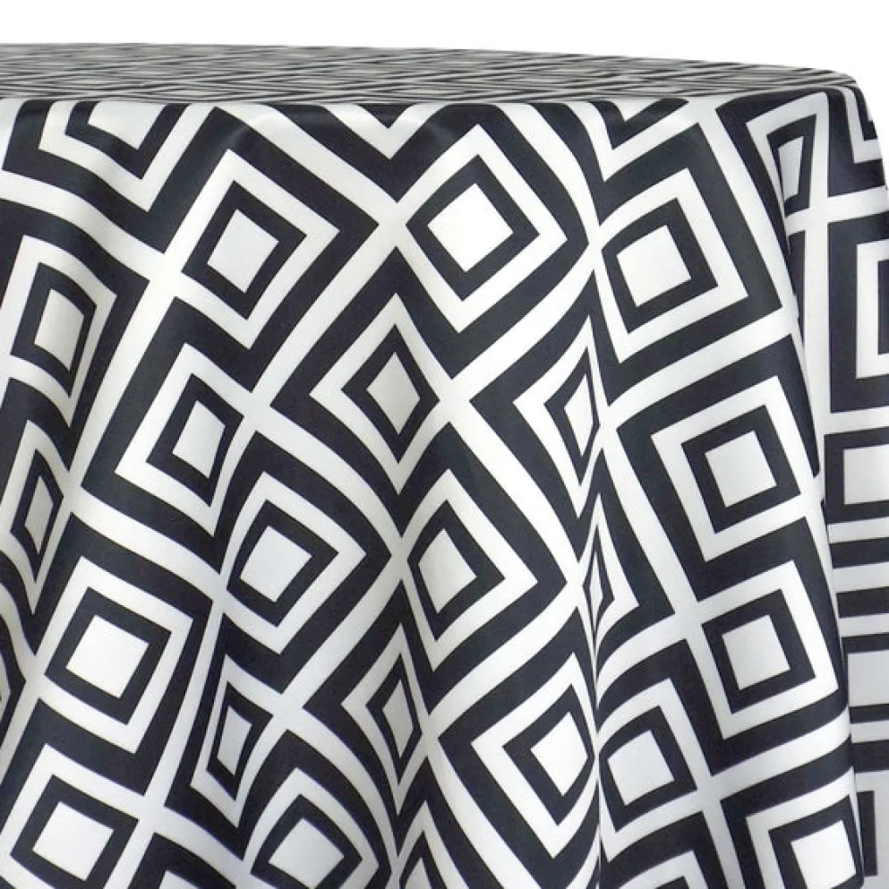 Paragon Print (Lamour) Table Linen in Black and White