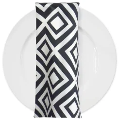 Paragon Print (Lamour) Table Napkin in Black and White