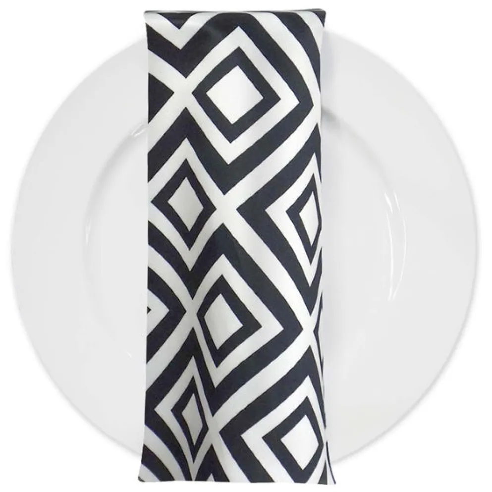 Paragon Print (Lamour) Table Napkin in Black and White