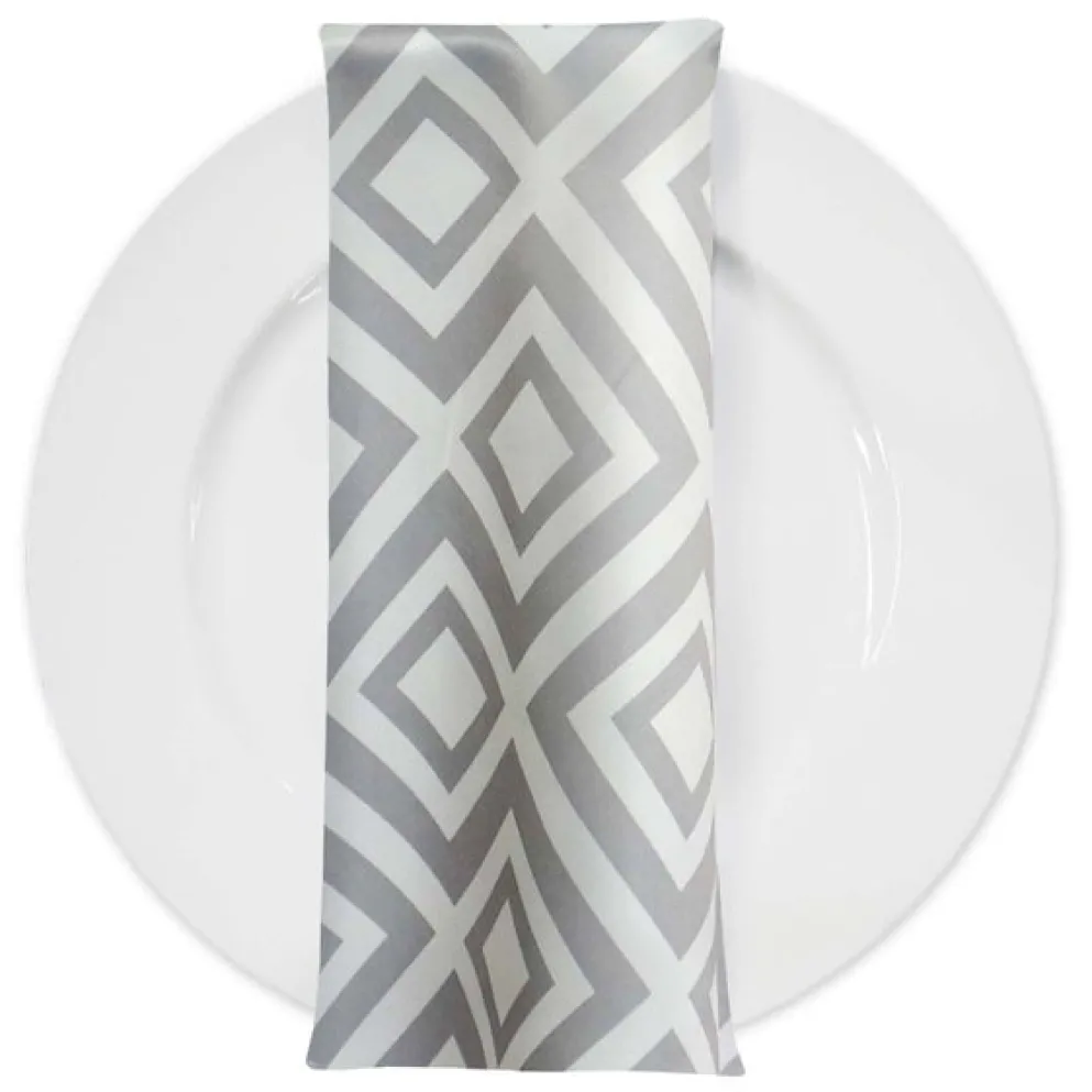 Paragon Print (Lamour) Table Napkin in Silver