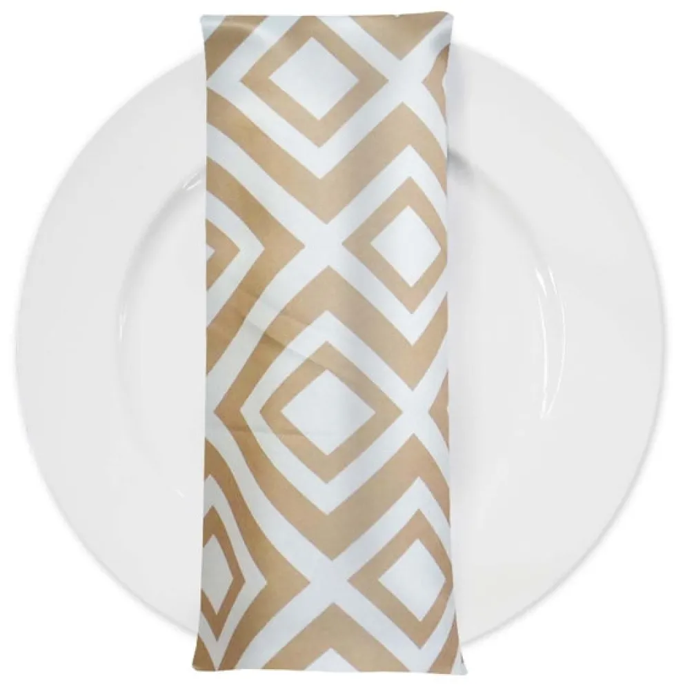 Paragon Print (Lamour) Table Napkin in Taupe