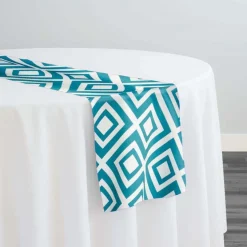 Paragon Print (Lamour) Table Runner in Teal