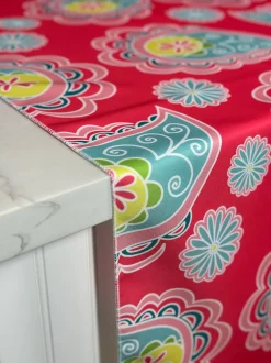 Pastel Paisley (Poly Print) Table Linen in Fuchsia