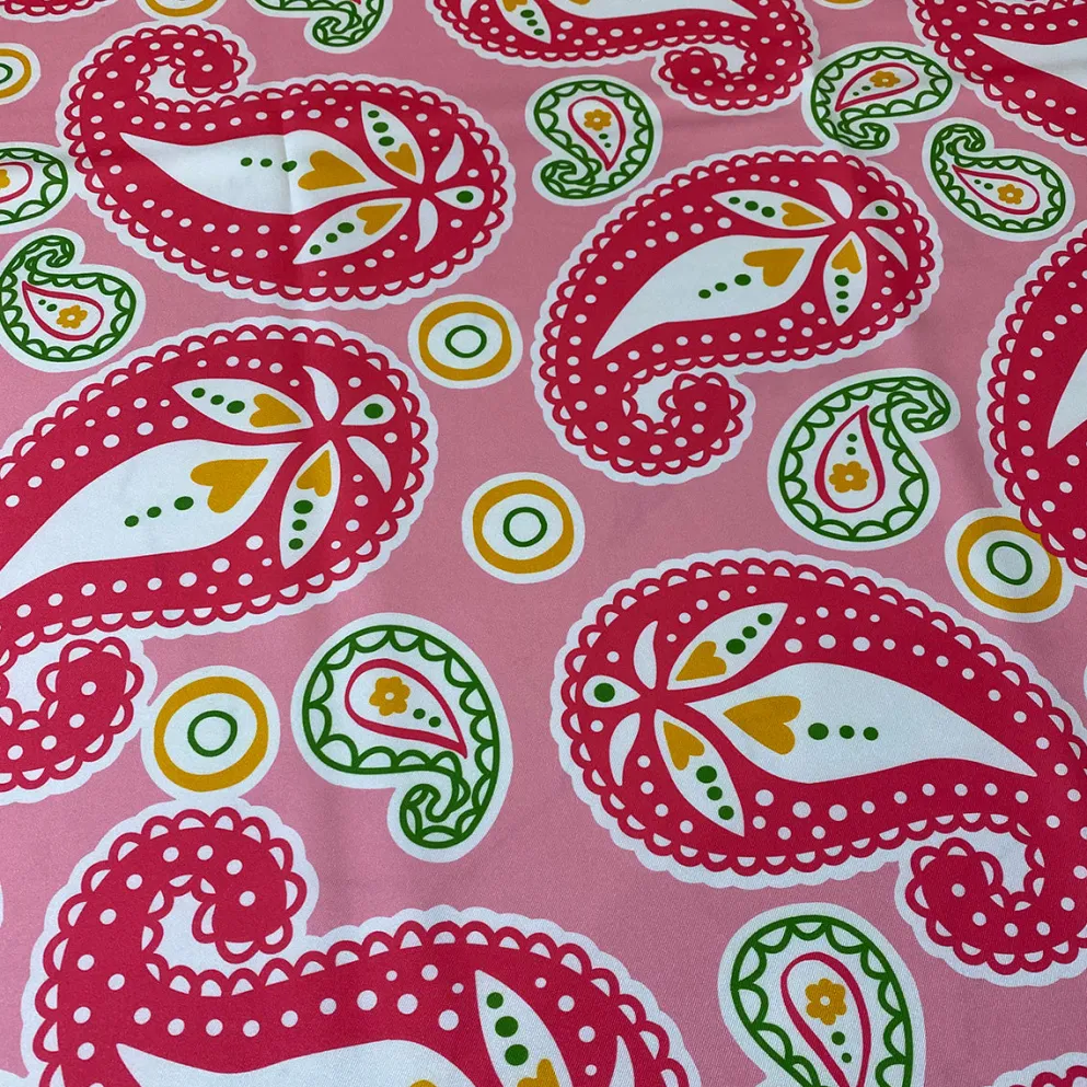 Pastel Paisley (Poly Print) Table Linen in Pink