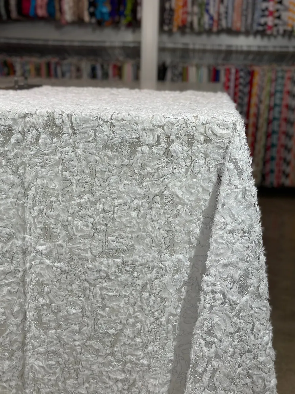 Patina Sheer Table Linen in Silver
