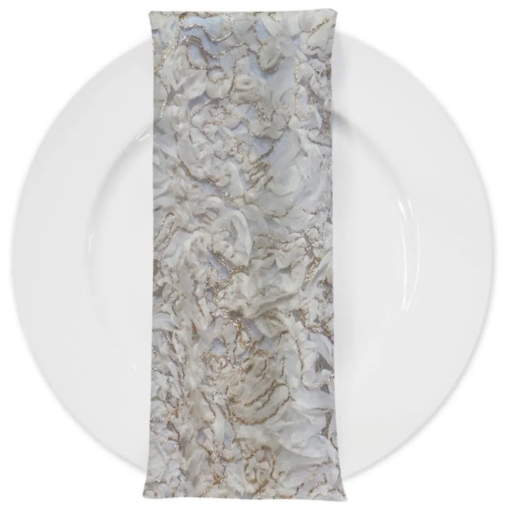 Patina Sheer (w/ Poly Lining) Table Napkin in Ivory