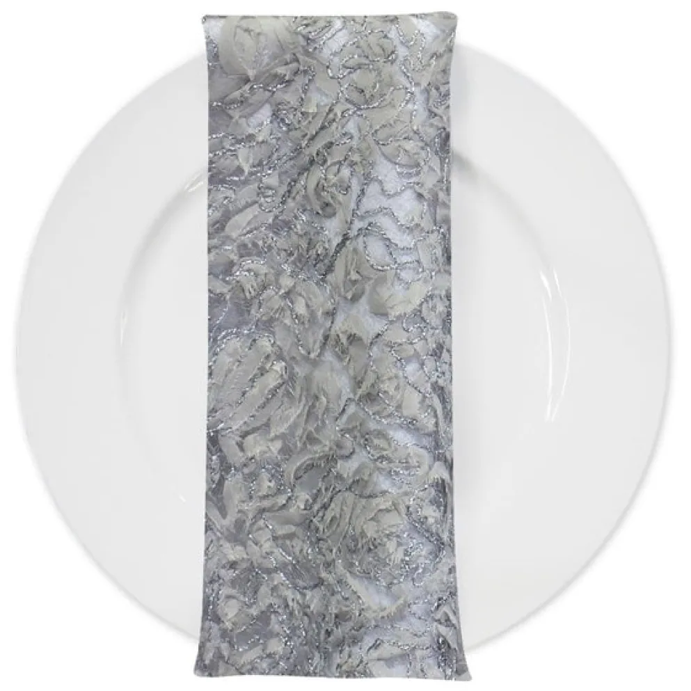 Patina Sheer (w/ Poly Lining) Table Napkin in Silver