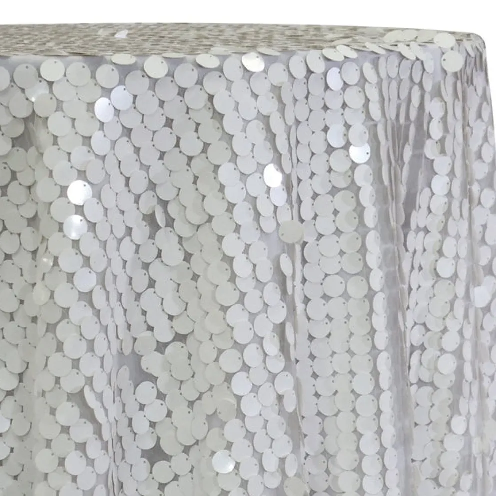 Payette Sequins Table Linen in White