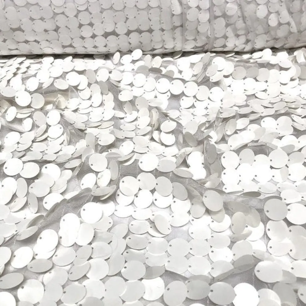 Payette Sequins Table Linen in White