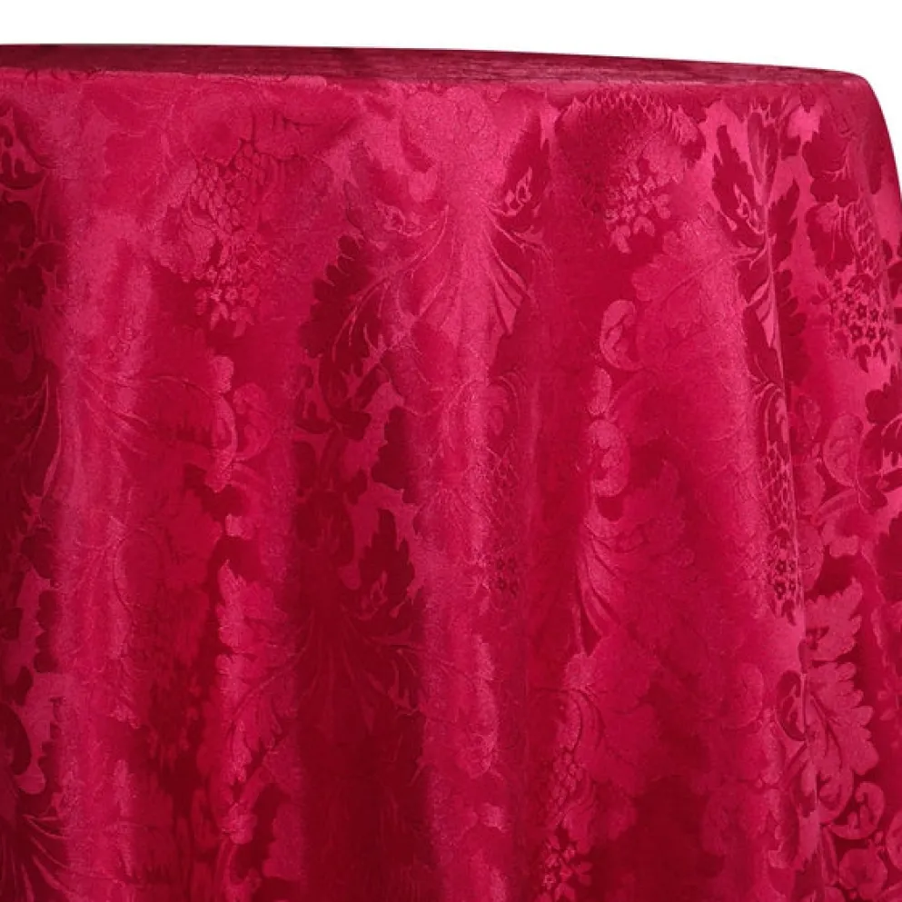 1pc - Damask Poly Table Linen 85"x85" Square - Fuchsia 1225