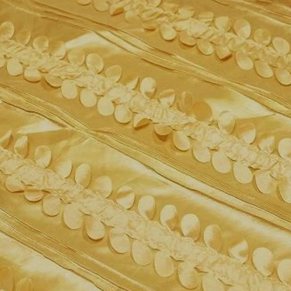 1pc - Diagonal Taffeta Table Linen 120" Round - Gold
