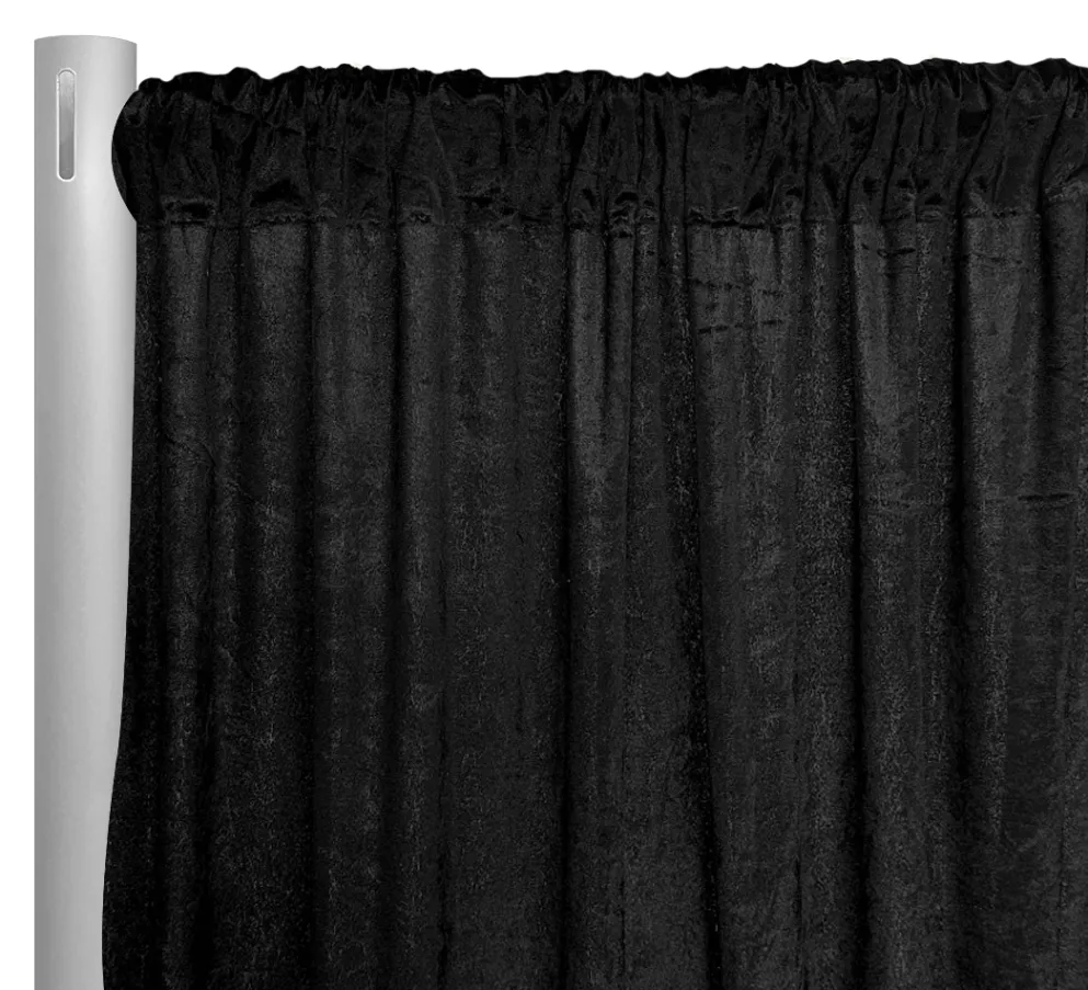 1pc - Lush Velvet Drapery Panel in Black (8'Tallx58" Wide)