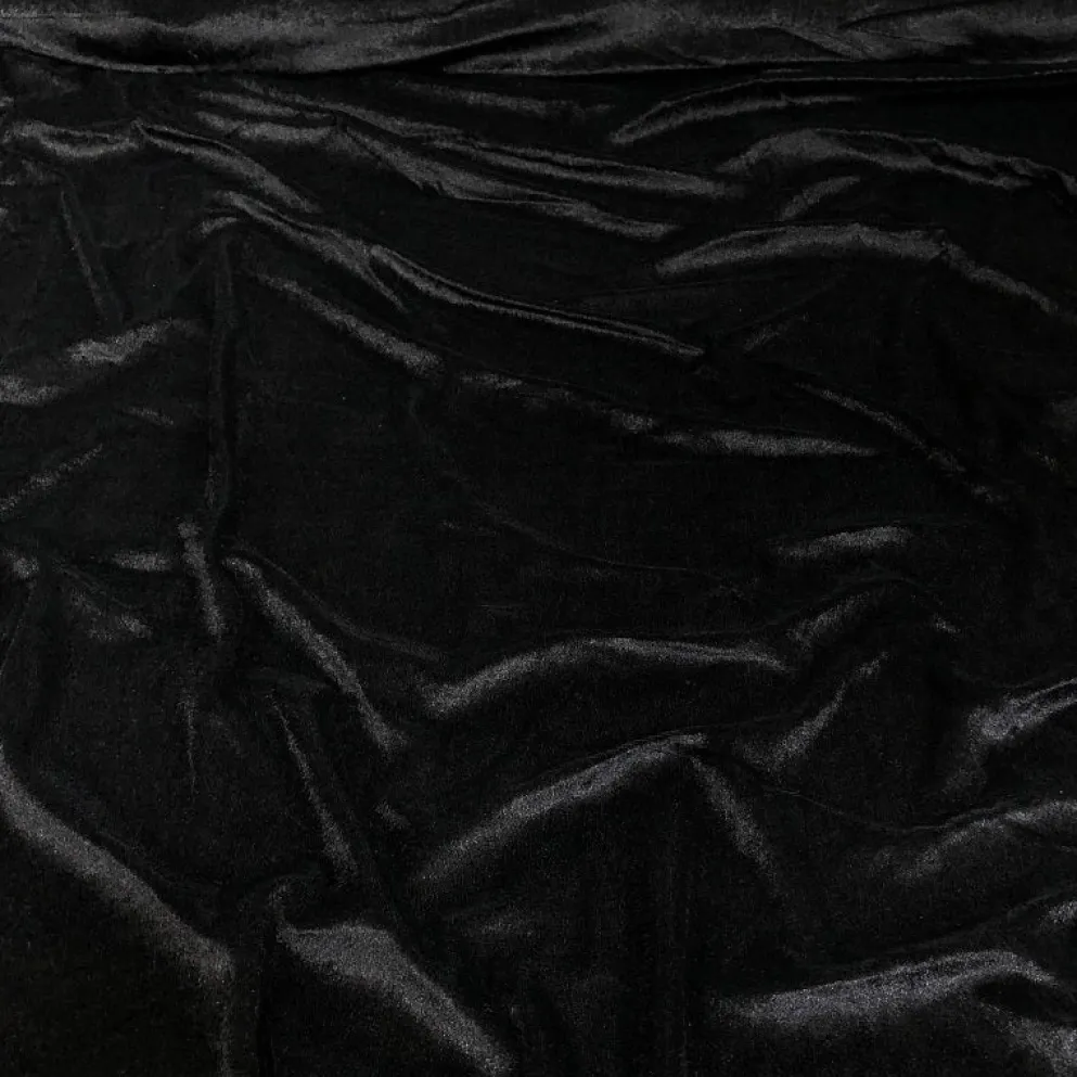 1pc - Lush Velvet Drapery Panel in Black (8'Tallx58" Wide)