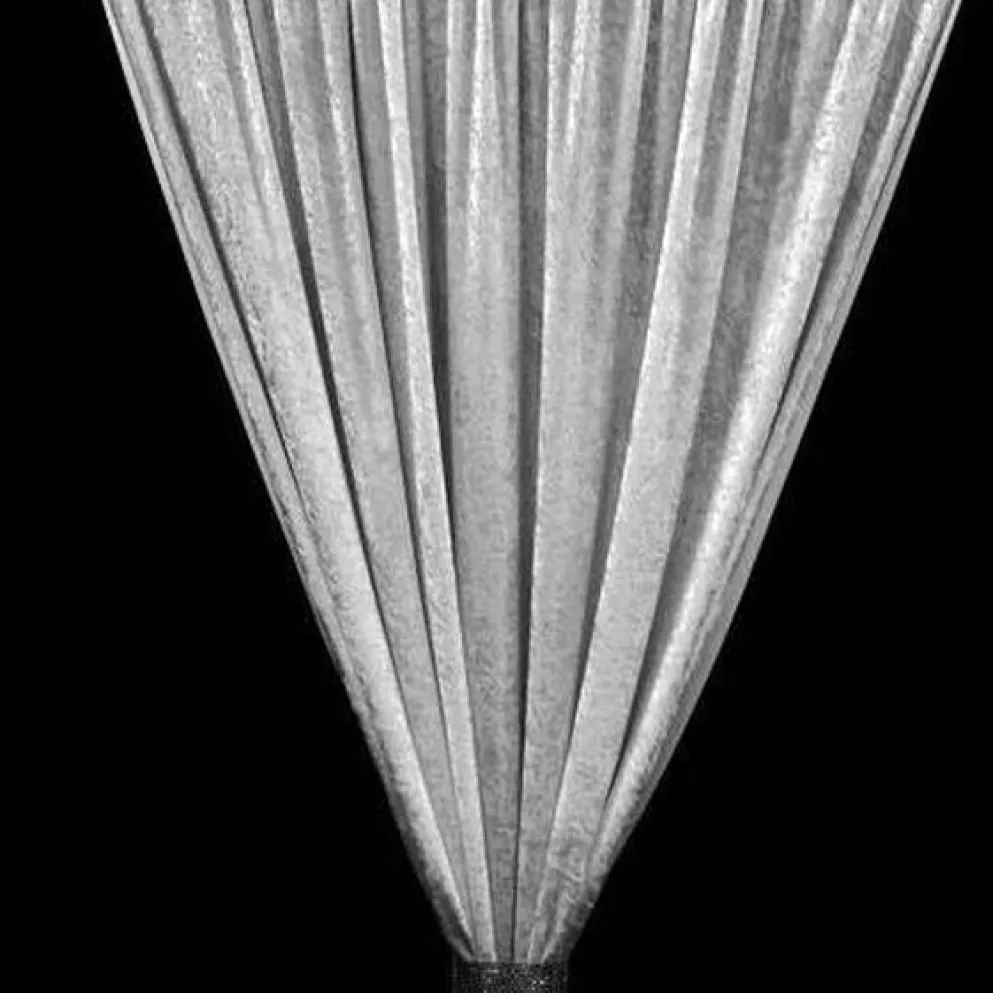1pc - Panne (Crush) Velvet Drapery Panel in Silver (12' Tall x 58" Wide)