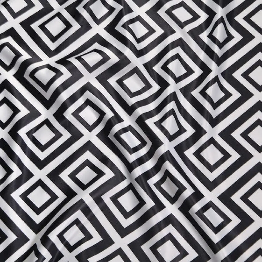 1pc - Paragon Print (Lamour) Table Linen 72"x72" Square - Black and White