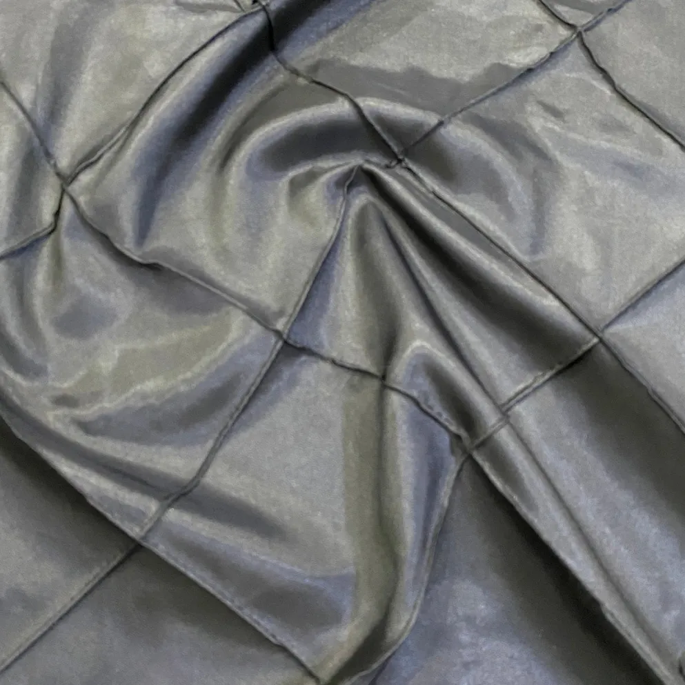 1pc - 4" Pintuck Taffeta Table Linen 108" Round - Charcoal