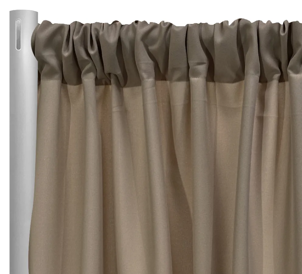 1pc - Premium Poly (Poplin) Drapery Panel in Taupe 1189 (11' Tall x 58" Wide)
