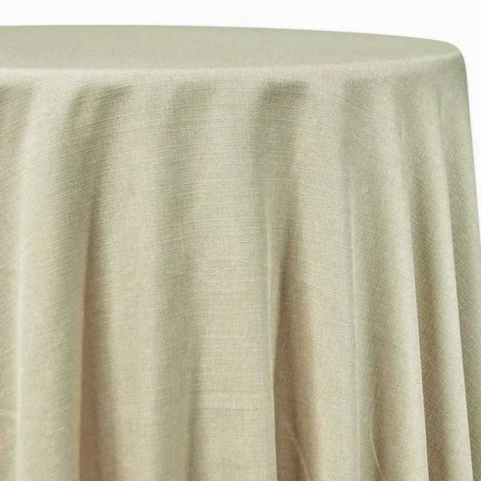 1pc - Rustic Linen Table Linen 132" Round - Ivory
