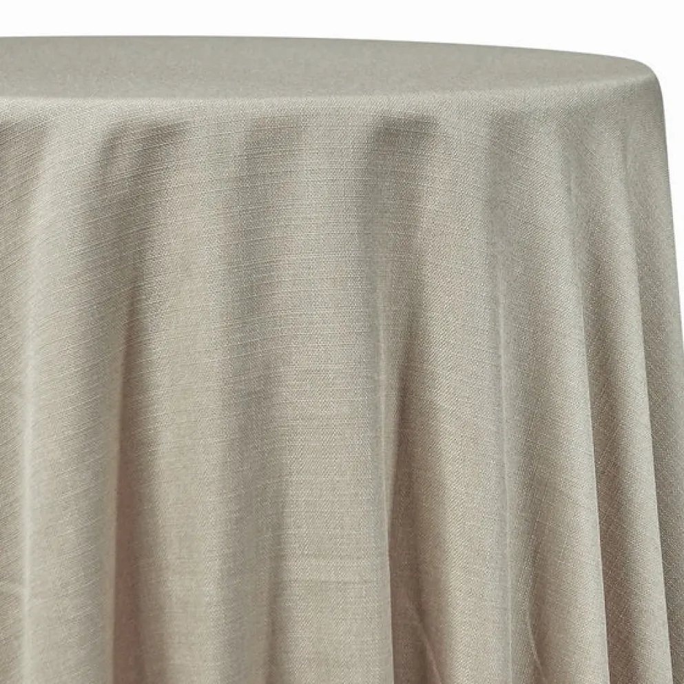 1pc - Rustic Linen Table Linen 120" Round - Wheat