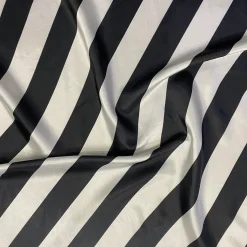 1pc - 2" Satin Stripe Table Linen 132" Round - Black and White