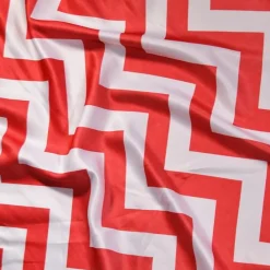 7pcs - Chevron Print (Lamour) Table Runner 14"x120" - Red and White